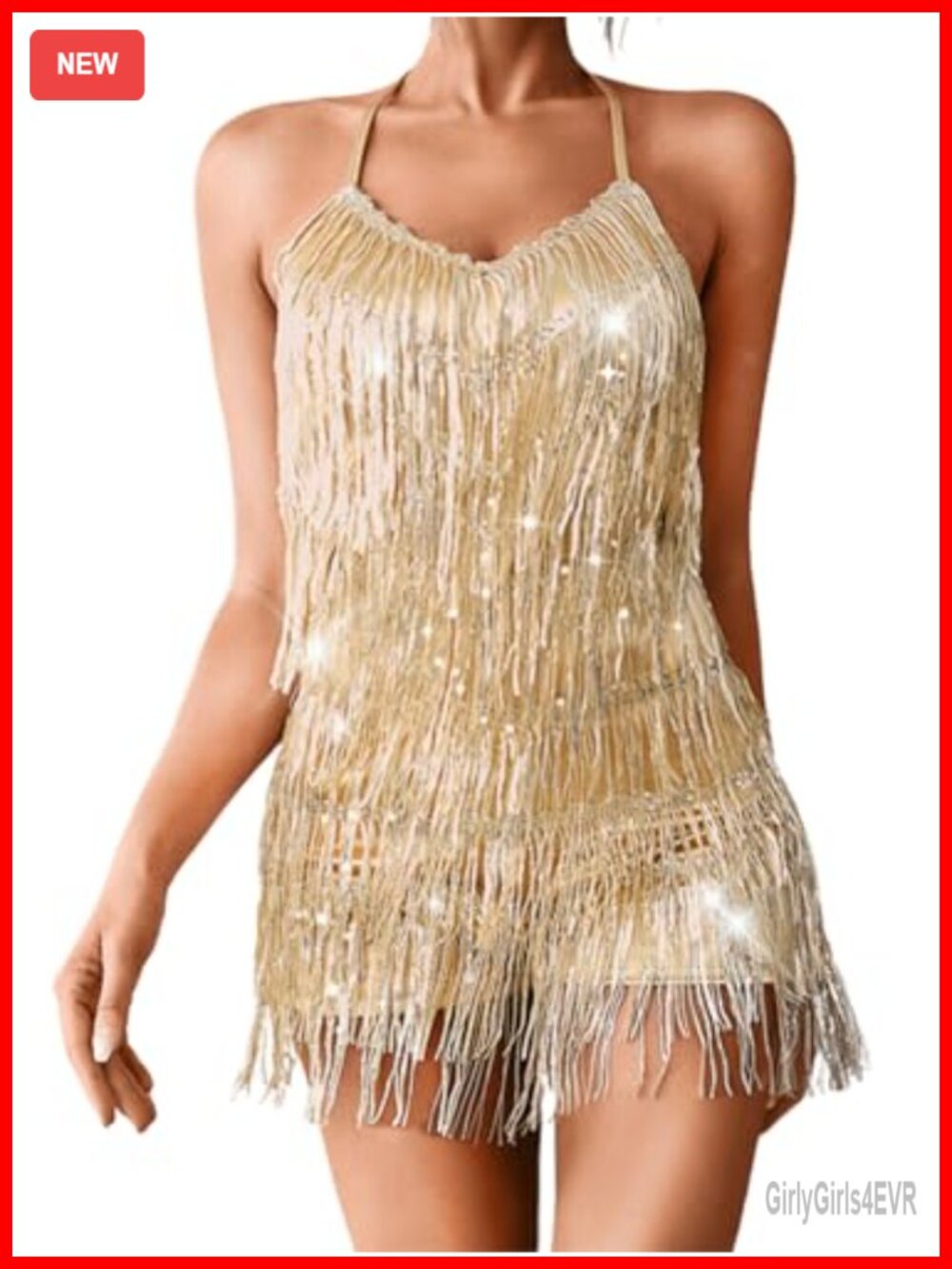 Sequin Fringe Romper Backless Short Jumpsuit Disco Dance Outfit
